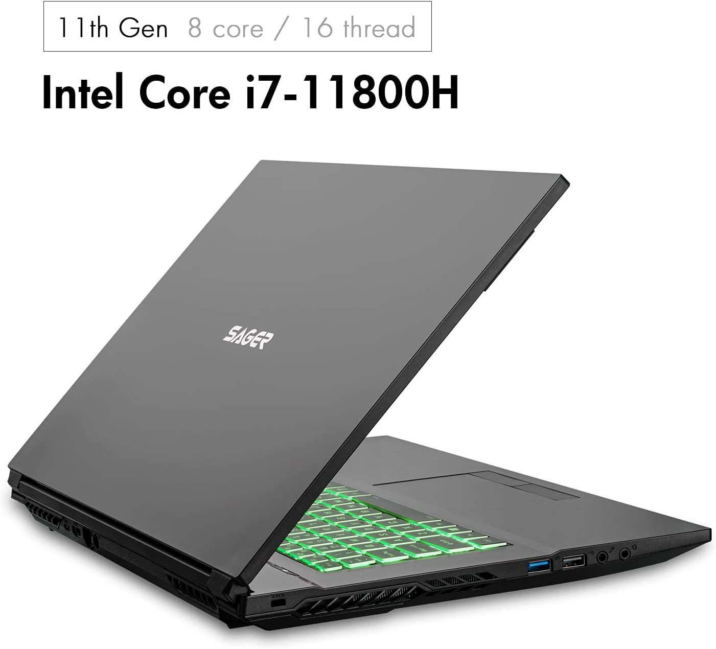 NP7879PQ Gaming Laptop, 17.3 Inch Thin Bezel FHD 144Hz 72% NTSC, Intel I7-11800H, RTX 3060 6GB, 32GB RAM, 1TB Nvme SSD, Windows 10