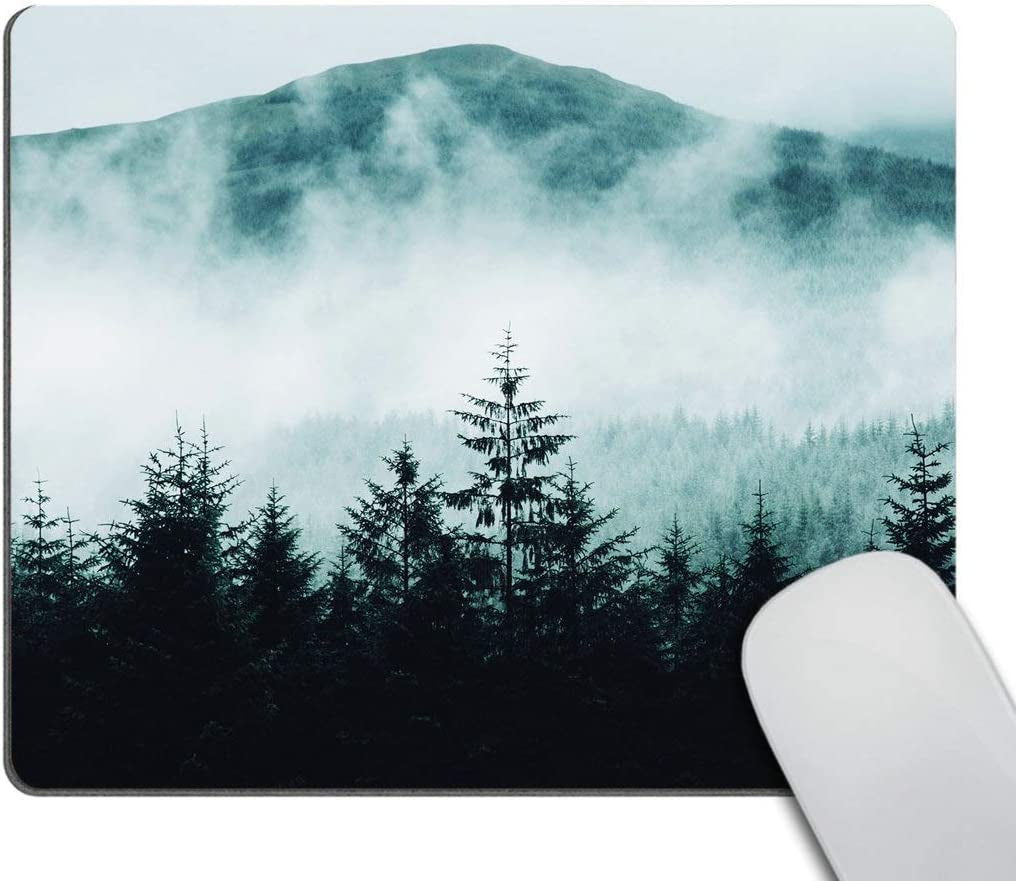 Gaming Mouse Pad Custom Misty with Mountains Mousepad Non-Slip Rubber Rectangle Mouse Pads for Computers Laptop 9.5 X 7.9 Inch (240Mmx200Mmx3Mm)