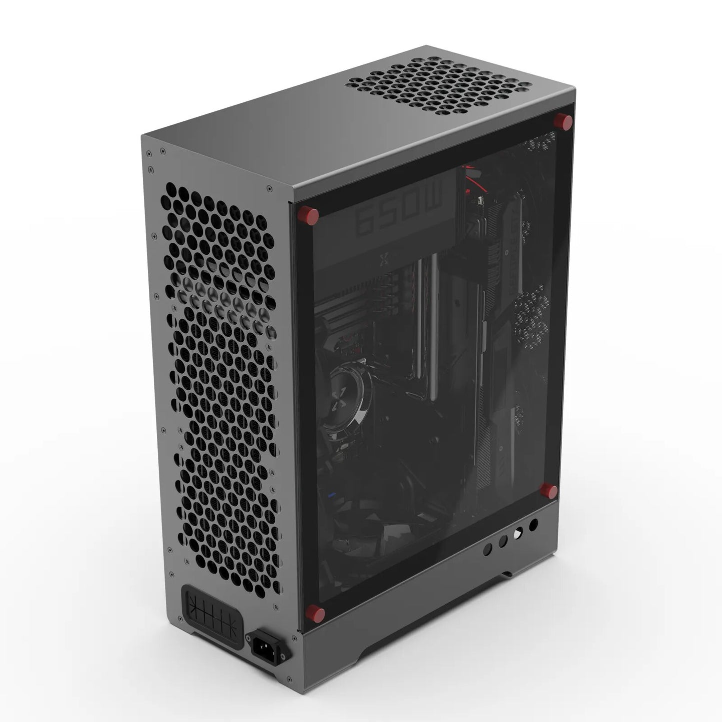 C1 MATX Computer Case Aluminum Alloy Chassis ATX Power Supply 240 Water Cooled Long Graphics Card Tempered Glass Side Panel