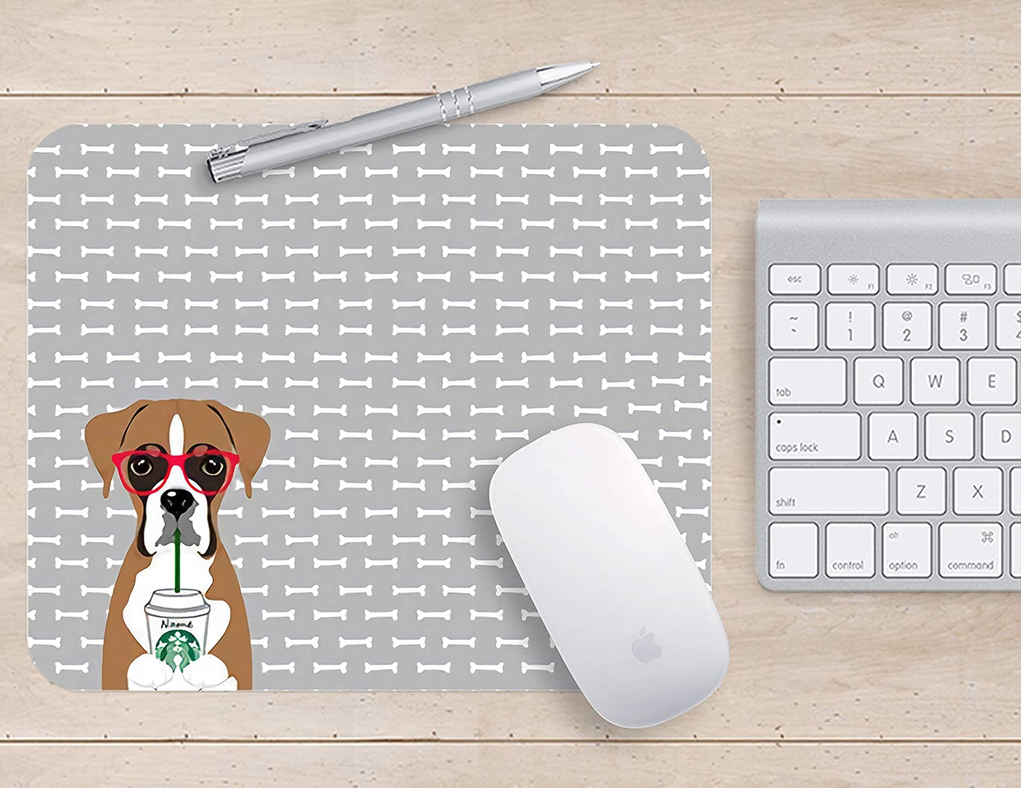 Personalized Mouse Pads for Computers - Lover Gift School Supplies Dorm Decor Gray Cartoon Dog Mouse Pad Funny Mini Mousepad Office Supplies Office Desk Accessories Fun Mouse Mat.