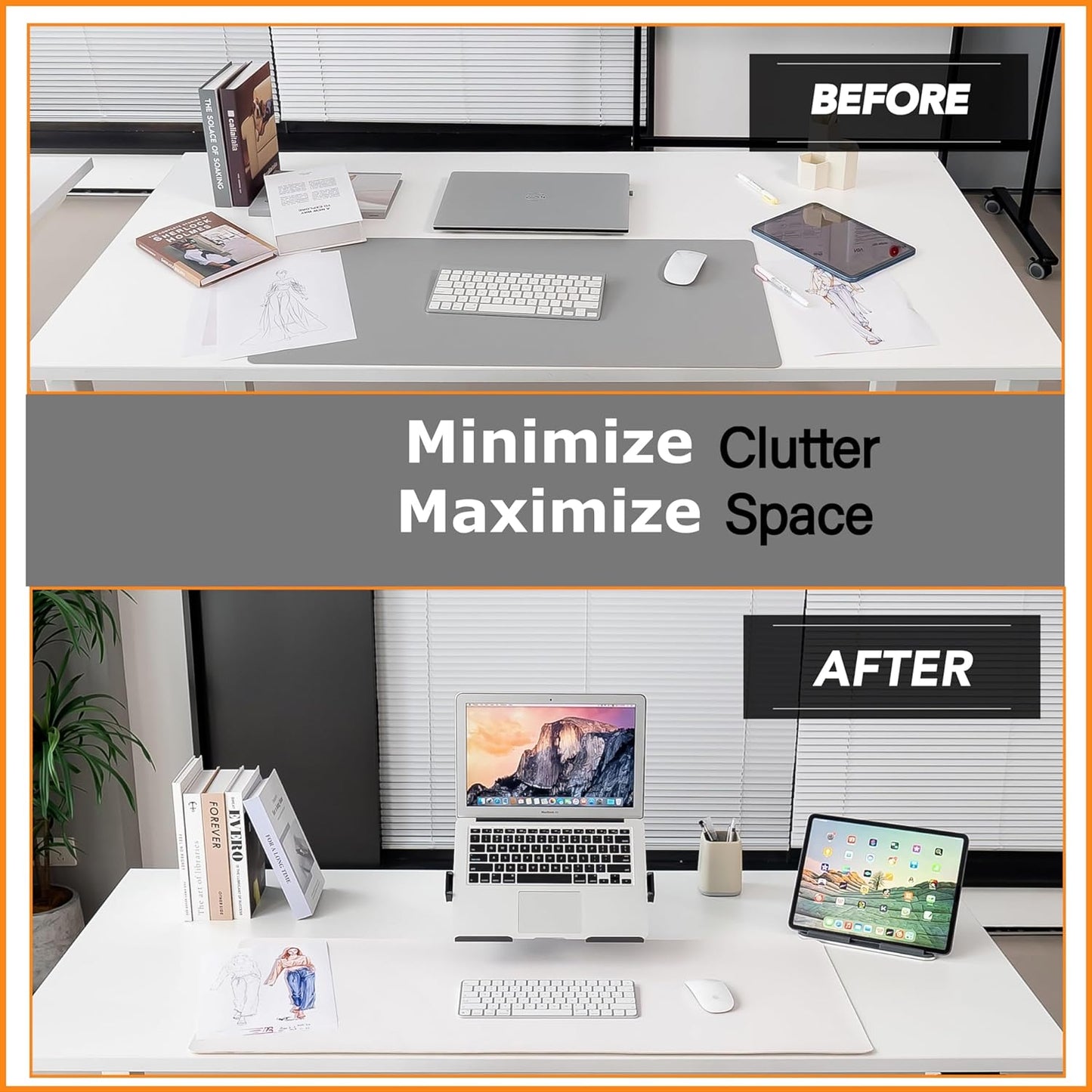 Laptop Arm Mount for Desk, Single Gas Spring Laptop Desk Mount Adjustable Height for Standing Desk Converter and Side Table Laptop Desk,Extra Laptop Tray Fits 12-17" Laptops/Notebook