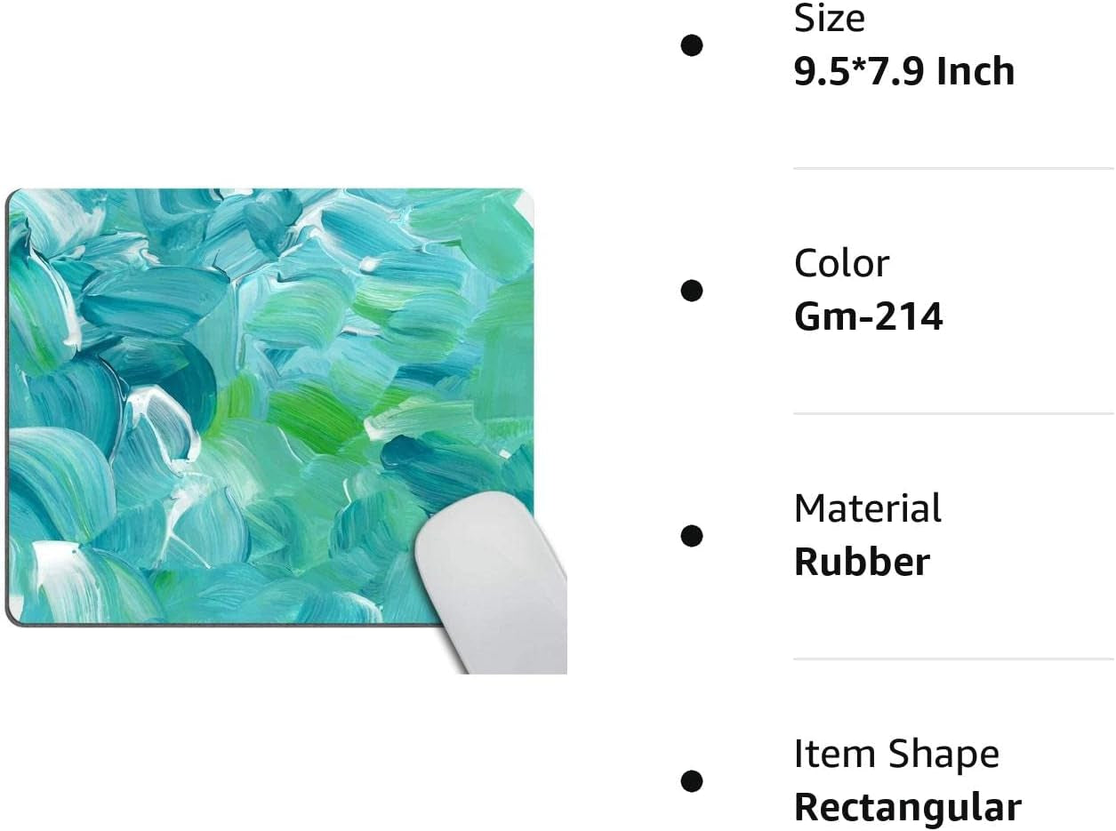 Gaming Mouse Pad Custom,Turquoise Blue Oil Paint Texture Mouse Pad, Office Mouse Pad 9.5 X 7.9 Inch (240Mmx200Mmx3Mm)