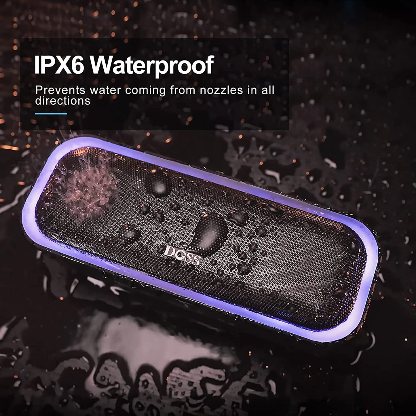 Soundbox Pro Bluetooth Speaker with 20W Stereo Sound, Active Extra Bass, IPX6 Waterproof, Bluetooth 5.0, TWS Pairing, Multi-Colors Lights, 20 Hrs Playtime, Speaker for Beach, Outdoor(Upgraded)