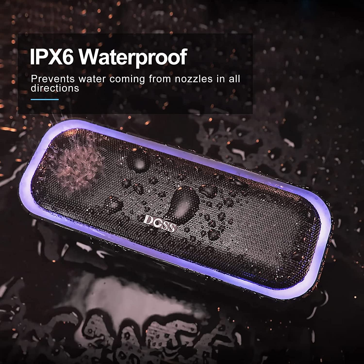 Soundbox Pro Bluetooth Speaker with 20W Stereo Sound, Active Extra Bass, IPX6 Waterproof, Bluetooth 5.0, TWS Pairing, Multi-Colors Lights, 20 Hrs Playtime, Speaker for Beach, Outdoor(Upgraded)