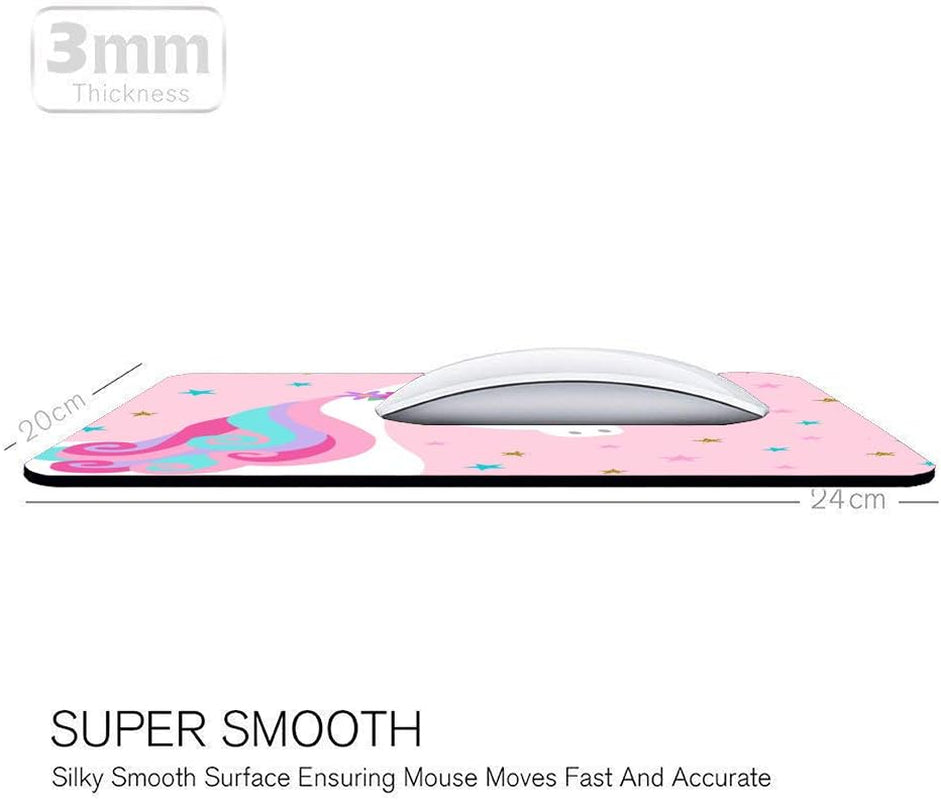 Mouse Pad Pink Unicorn Golden Funny Mousepad for Home Office Gaming Working Computers Laptop Easy Customized Rectangle Non-Slip Rubber Mousepad Gaming Mouse Pads