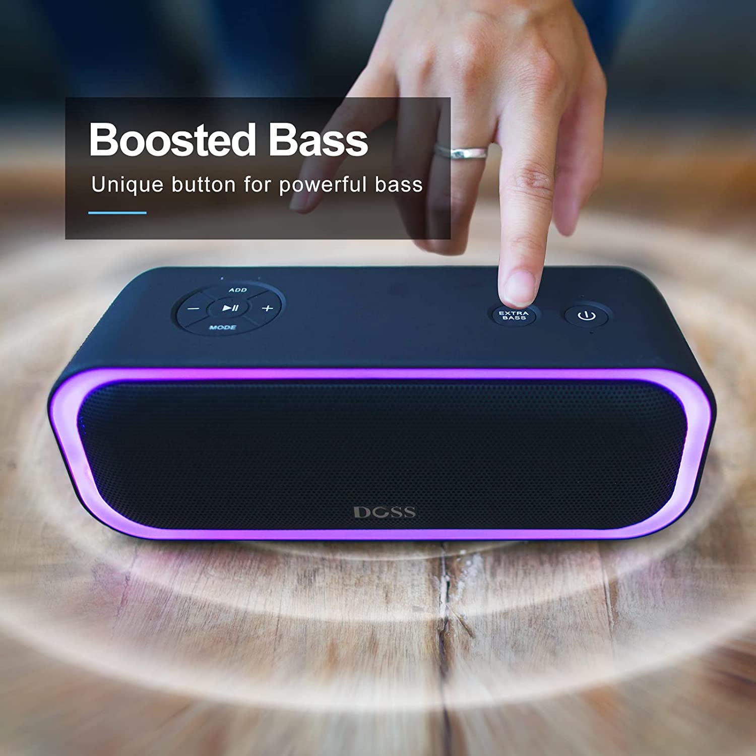 Soundbox Pro Bluetooth Speaker with 20W Stereo Sound, Active Extra Bass, IPX6 Waterproof, Bluetooth 5.0, TWS Pairing, Multi-Colors Lights, 20 Hrs Playtime, Speaker for Beach, Outdoor(Upgraded)