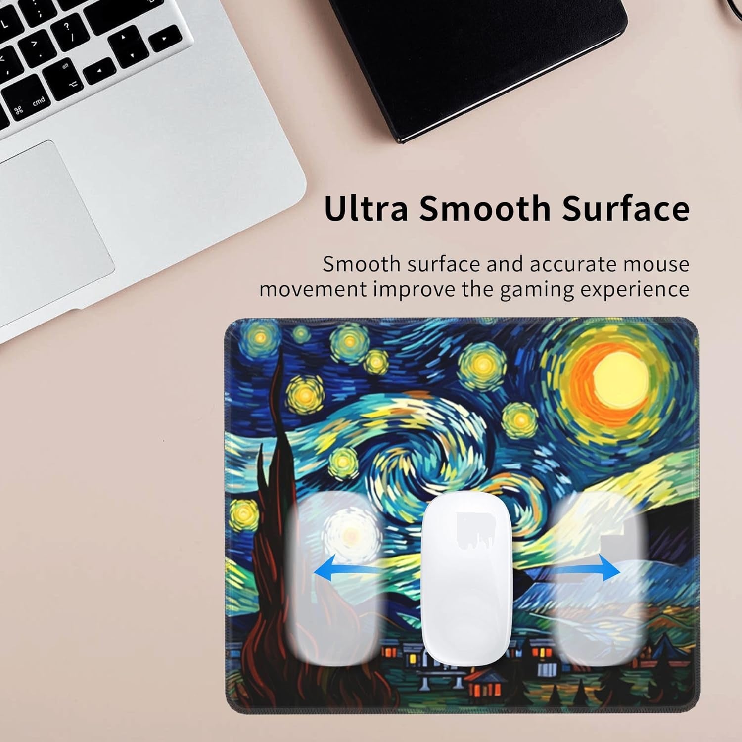 Mouse Pad the Starry Night Non-Slip Rubber Gaming Mouse Mat Rectangle Mouse Pads for Computers Laptop Office&Home 11.8X9.8 Inch
