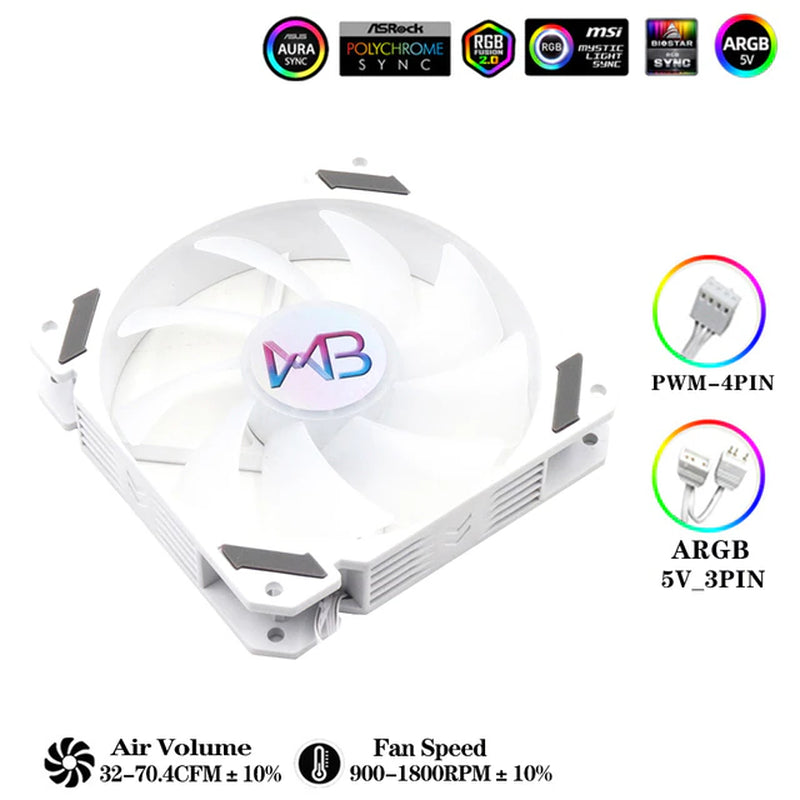 RGB 120Mm Fan PWM 4 PIN Silent Molex 4PIN for Computer Case CPU Cooling Cooler Ventilador 12V DC Adjust Fans Speed