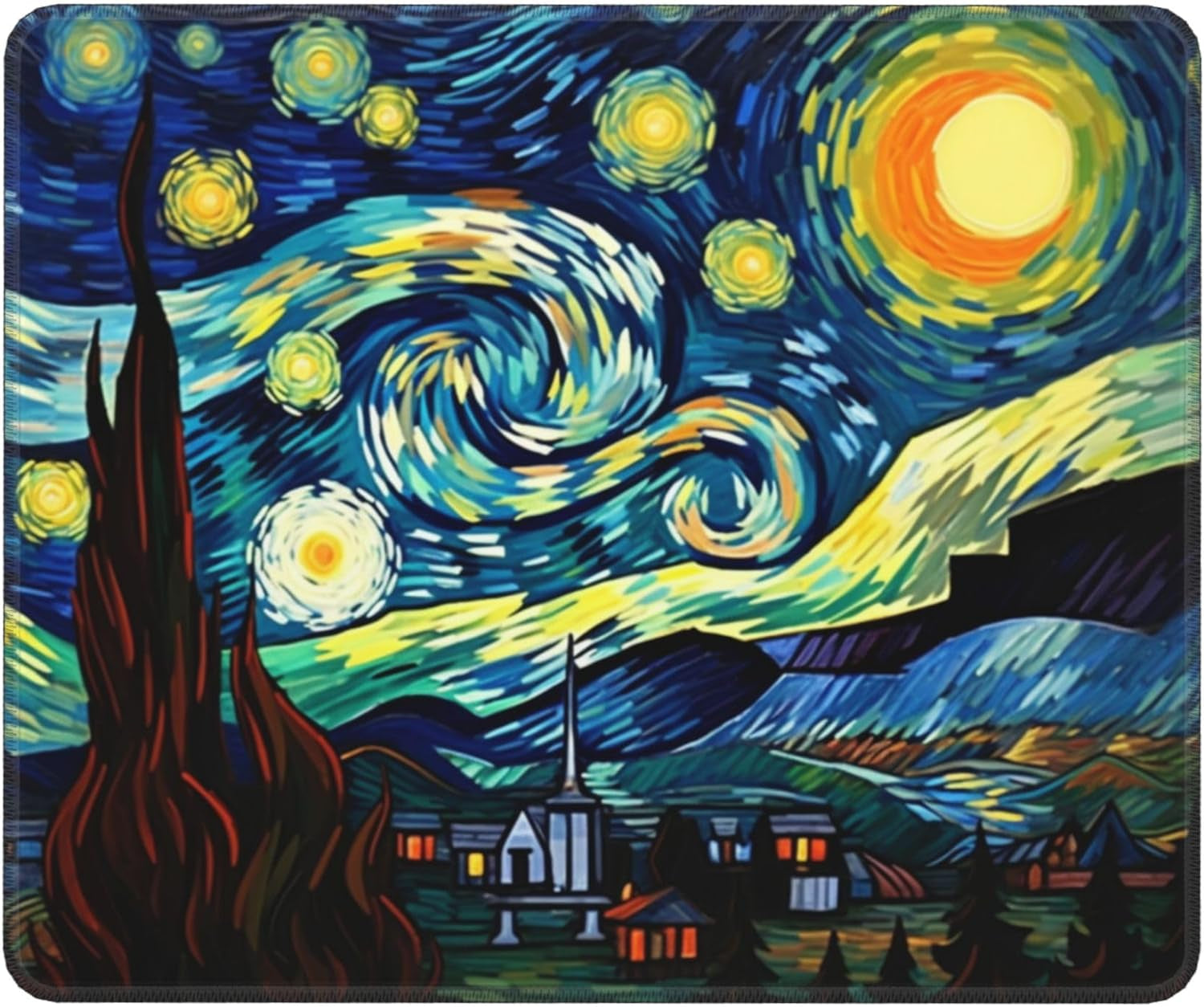 Mouse Pad the Starry Night Non-Slip Rubber Gaming Mouse Mat Rectangle Mouse Pads for Computers Laptop Office&Home 11.8X9.8 Inch