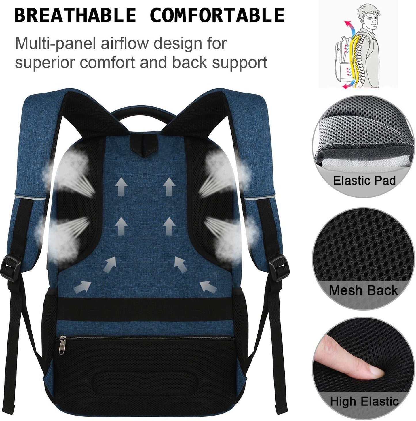 business laptop backpack water resistant anti-theft college with usb Laptop Backpack,Business Travel anti Theft Slim Durable Laptops Backpa – FM Computers