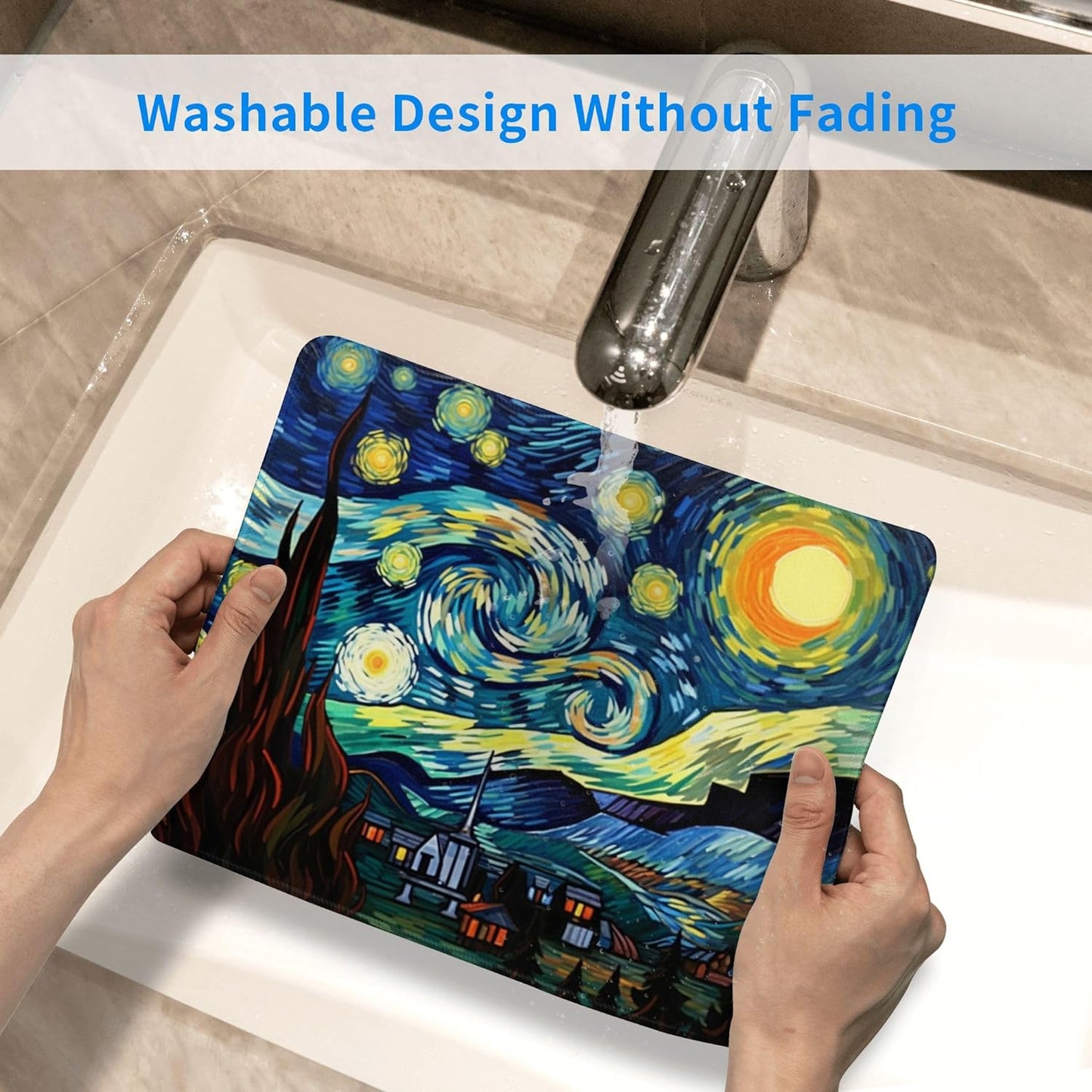 Mouse Pad the Starry Night Non-Slip Rubber Gaming Mouse Mat Rectangle Mouse Pads for Computers Laptop Office&Home 11.8X9.8 Inch