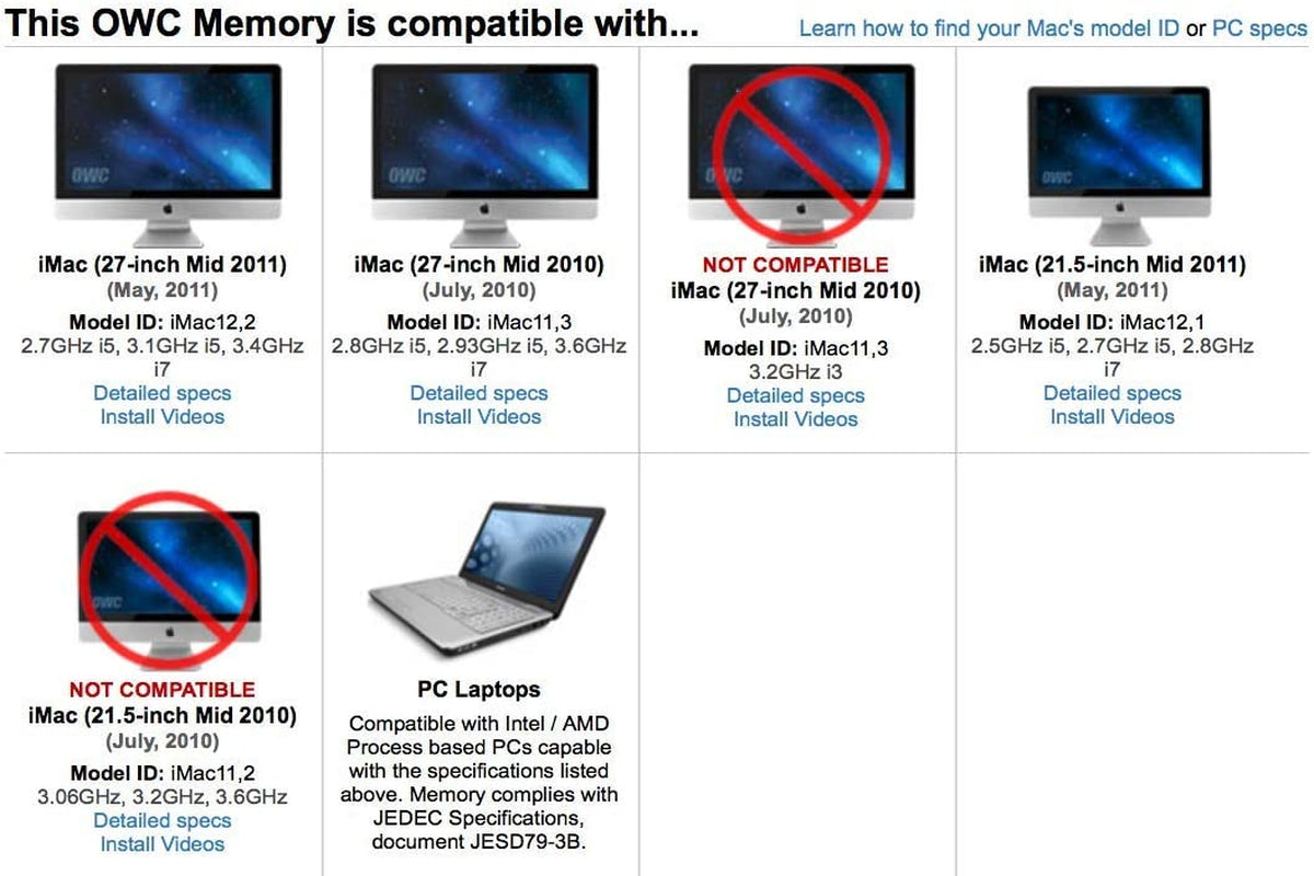 CMS 32GB 4X8GB DDR3 10600 1333MHZ NON ECC SODIMM Memory Ram Upgrade Compatible With Apple Imac 27 Inch 3 4ghz Intel Core I7 Ddr3 1333 C12 - Foto 6